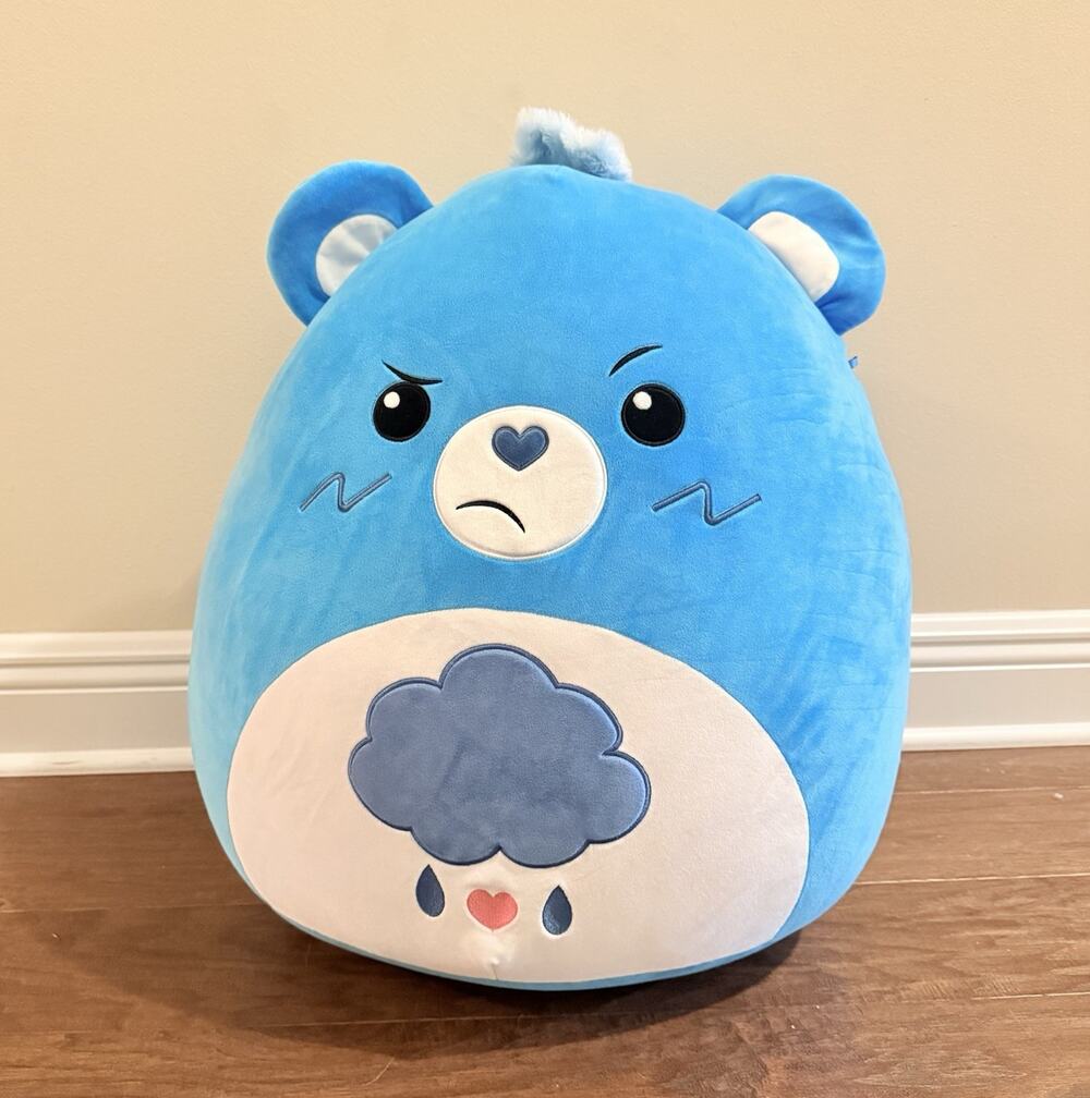 Squishmallows Care Bears 20" Grumpy Bear Jumbo Plush Costco Exclusive NWT Blue